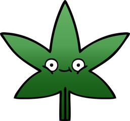 gradient shaded cartoon of a marijuana leaf