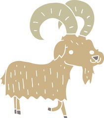 flat color style cartoon goat