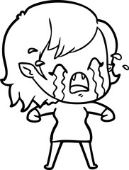 cartoon crying vampire girl