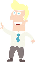 flat color illustration of businessman pointing