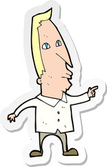 sticker of a cartoon pointing man