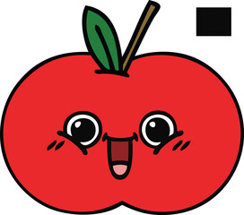 cute cartoon of a red apple