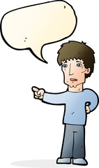 cartoon pointing man with speech bubble