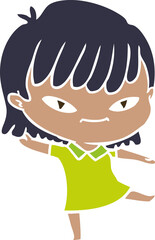 flat color style cartoon woman