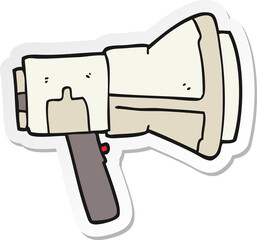 sticker of a cartoon megaphone