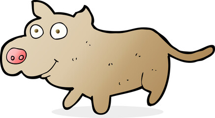 cartoon happy little dog