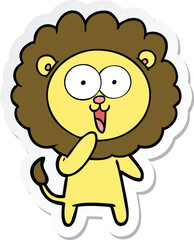 sticker of a happy cartoon lion