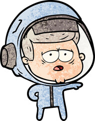 cartoon tired astronaut