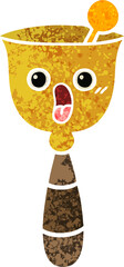 retro illustration style cartoon of a school bell