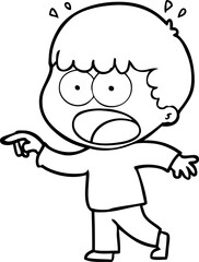 cartoon shocked man pointing