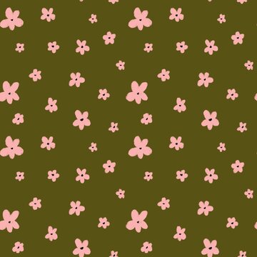 Flower floral pink minimal green pattern sketch 