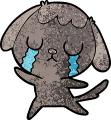 cute cartoon dog crying