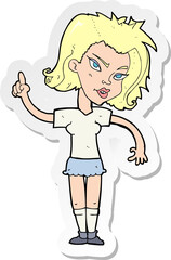 sticker of a cartoon woman with idea