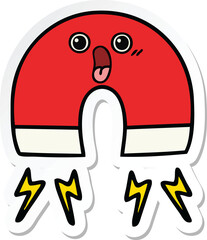 sticker of a cute cartoon magnet