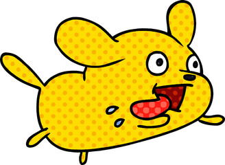 freehand drawn cartoon of cute kawaii dog