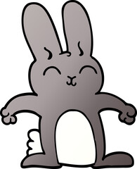 cartoon doodle grey rabbit