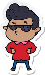 sticker of a cartoon cool guy