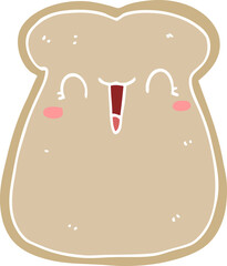 cute flat color style cartoon slice of toast