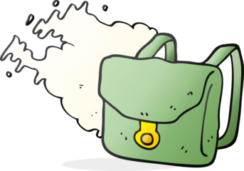 freehand drawn cartoon backpack