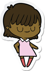 sticker of a cartoon woman