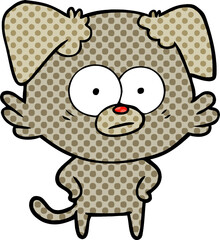 nervous dog cartoon