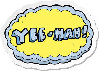 sticker of a cartoon yeehah symbol