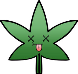 gradient shaded cartoon of a marijuana leaf