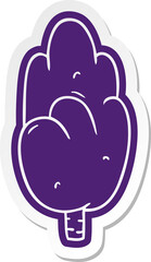 cartoon sticker single green tree