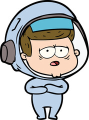 cartoon tired astronaut