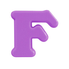 letter F uppercase alphabet plastic with Clipping path