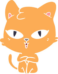 flat color style cartoon cat