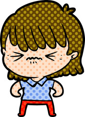 annoyed cartoon girl