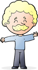 cartoon boy with mustache