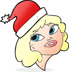 cartoon woman ready for christmas
