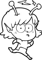 cartoon alien girl
