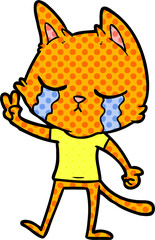 crying cartoon cat