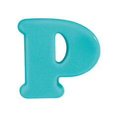 letter P uppercase alphabet plastic with Clipping path
