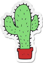 sticker of a cartoon cactus