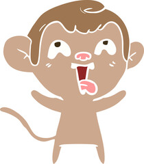 crazy flat color style cartoon monkey