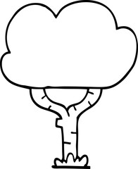 line drawing cartoon tree