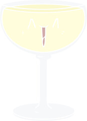 flat color style cartoon glass of wine