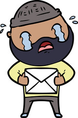 cartoon bearded man crying