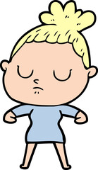 Obraz premium cartoon calm woman