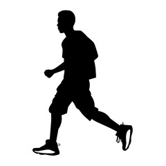 Fototapeta na wymiar silhouette walking man logo vector