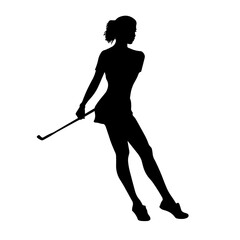 golf player logo silhouette vector 