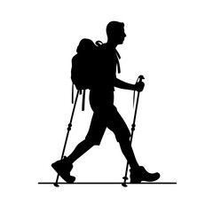 silhouette walking man logo vector