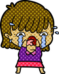 cartoon girl crying