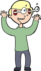 cartoon man with popping out eyes