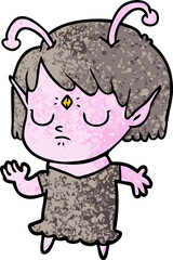 cartoon alien girl