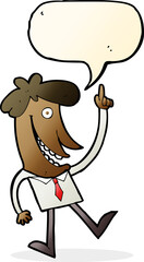 cartoon man with idea with speech bubble